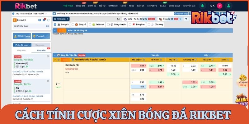 Hướng dẫn cách tính cược xiên bóng đá Rikbet