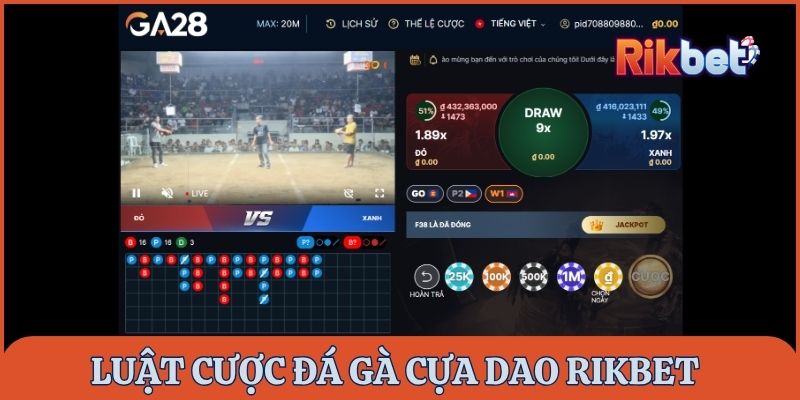Luật cược đá gà cựa dao Rikbet